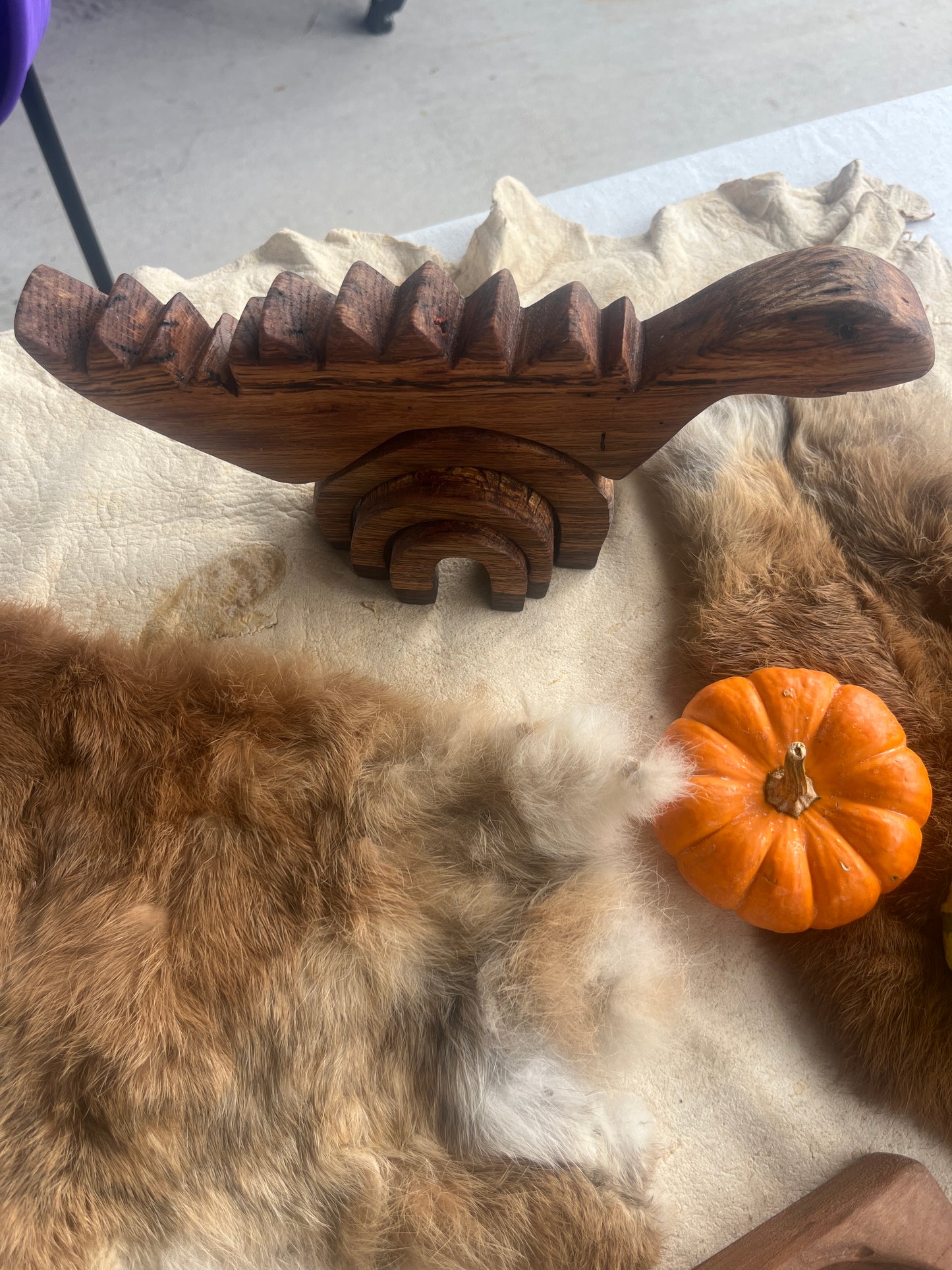 Hand carved stacking toy