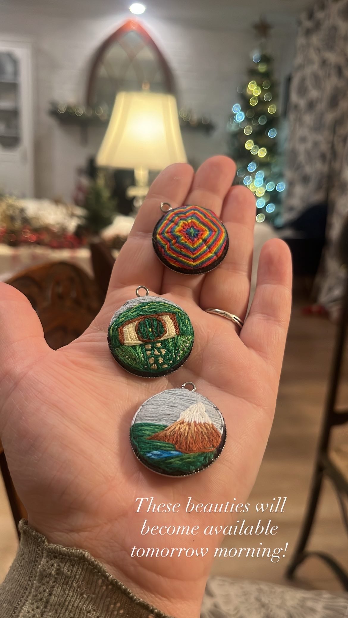 Handmade Embroidered Pendant